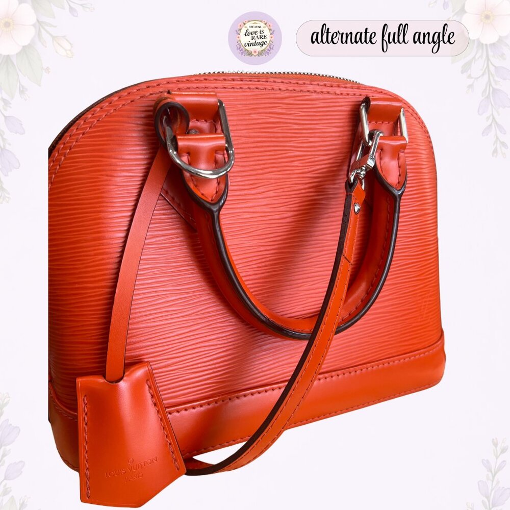 Authentic Louis Vuitton Alma BB Epi Leather Orange Crossbody • Silver Hardware - Picture 2 of 15